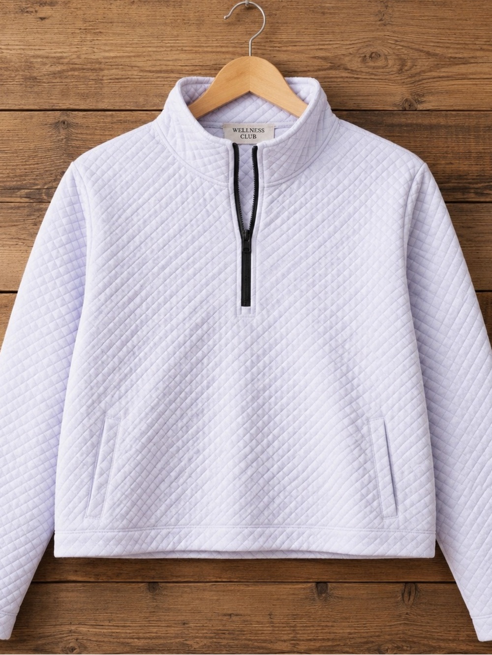 Joe Fresh XL Quilted Half-Zip Pullover - White, Bright and Clean|Cozy Athleisure